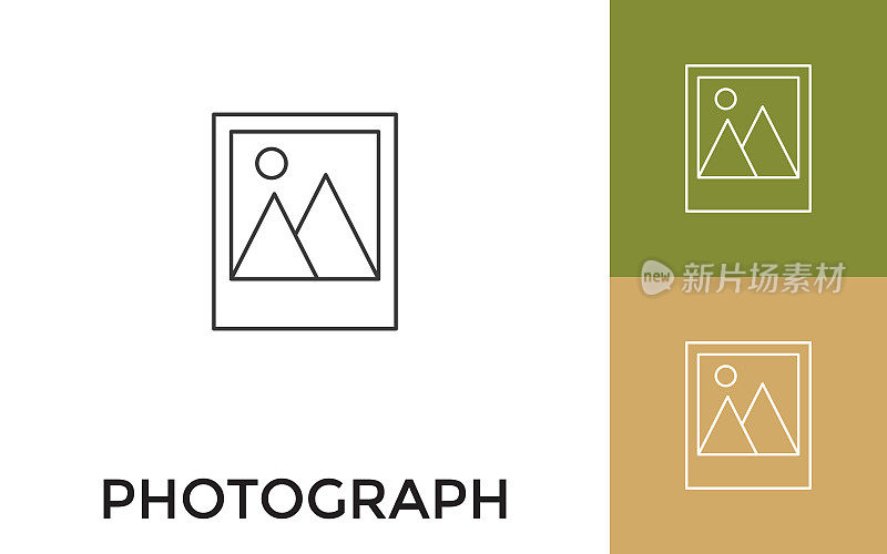 Editable Photo Thin Line Icon with Title. Useful For Mobile Application, Website, Software and Print Media.